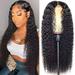 LIANGP Beauty Products Long Wavy Body Deep Middle Part Lace Front Wigs With Hair For Black Women 130% Density Heat Synthetic Hair Wigs(Natural Black) Beauty Tools