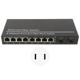 Ethernet Fiber Switch 2 Optical Port 8 Electrical Port Up To 120km RJ45 Port Plug and Play SFP Fiber Media Switch 100â€‘240V