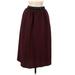NineMinutes Casual Skirt: Burgundy Chevron Bottoms - Women's Size 34