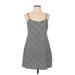 ASOS Casual Dress - Mini Scoop Neck Sleeveless: Gray Plaid Dresses - Women's Size 10