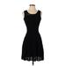 Cynthia Rowley Casual Dress - Fit & Flare: Black Solid Dresses - Women's Size X-Small