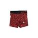 Nike Athletic Shorts: Red Print Activewear - Women's Size X-Small