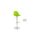 Lot de 2 tabourets de bar design 39x42x104cm vert - SUK