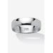 Men's Big & Tall Sterling Silver Wedding Band Ring by PalmBeach Jewelry in White (Size 6)