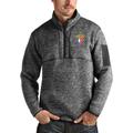 Men's Antigua Heathered Charcoal Cleveland Cavaliers NBA 75th Anniversary Fortune Quarter-Zip Pullover Jacket