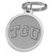 Silver TCU Horned Frogs Team Logo Split-Wire Key Ring