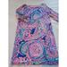 Lilly Pulitzer Dresses | Lilly Pulitzer Girl's Bright Paisley Knit Dress L Boat Neck Sleeves #26519 Flaw | Color: Blue/Pink | Size: Lg