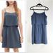 Madewell Dresses | 4 For $25 Madewell Spaghetti Strap Silk Slate Blue Mini Dress Size 8 | Color: Blue | Size: 8