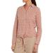 J. Crew Tops | J. Crew Women's Tie Front Gingham Button Up Shirt Sz 12 Long Sleeved Stretch | Color: Orange/White | Size: 12