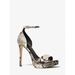 Michael Kors Shoes | Michael Michael Kors Jordyn Snake Embossed Platform Sandal Sand (Natural) 7 New | Color: Tan | Size: 7