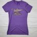 Disney Tops | Disney Womens Purple Aladdin Genie Lamp Rhinestone Tshirt Size Xs | Color: Purple | Size: Xs