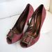 Anthropologie Shoes | Anthropologie Klub Nico Mauve Leather Heels | Color: Gold/Red | Size: 6