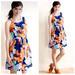 Anthropologie Dresses | Anthropologie Postage Stamp Watercolor Peplum Dress | Color: Blue/Red | Size: 0