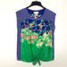 Anthropologie Tops | Moulinette Soeurs Silk Tie Front Blouse Floral Top | Color: Blue/Green | Size: Xs