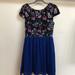 Anthropologie Dresses | Alya By Anthropology Black And Blue Dress | Color: Black/Blue/Red | Size: M