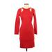 Halston Heritage Casual Dress - Sheath: Red Solid Dresses - Women's Size Small
