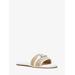 Michael Kors Ember Embellished Straw Slide Sandal Natural 10