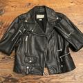 Michael Kors Jackets & Coats | Michael Kors Leather Moto Jacket | Color: Black | Size: M