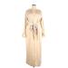 Nasty Gal Inc. Casual Dress - Bridesmaid V-Neck Long sleeves: Tan Solid Dresses - Women's Size 18