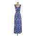 Bisou Bisou Casual Dress - Maxi: Blue Chevron Dresses - Women's Size 2