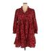 Shein Casual Dress - Mini V Neck 3/4 sleeves: Red Dresses - Women's Size 2X