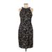 Boston Proper Cocktail Dress: Black Brocade Dresses - Women's Size 6