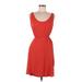 Ann Taylor LOFT Casual Dress - Midi: Red Solid Dresses - Women's Size Medium