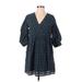 Madewell Casual Dress - Popover: Green Plaid Dresses - Women's Size Small Petite