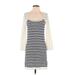Juicy Couture Casual Dress - Mini Scoop Neck 3/4 sleeves: Ivory Color Block Dresses - Women's Size Small