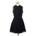 BCBGeneration Casual Dress - Shirtdress Collared Sleeveless: Black Solid Dresses - Women's Size 6