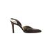 Yves Saint Laurent Heels: D'Orsay Stiletto Cocktail Party Brown Print Shoes - Women's Size 8 - Almond Toe