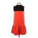 Victoria Beckham for Target Casual Dress - DropWaist: Orange Color Block Dresses - Women's Size X-Small