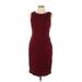 Talbots Casual Dress - Sheath Crew Neck Sleeveless: Burgundy Solid Dresses - Women's Size 10