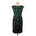 Escada Casual Dress - Sheath High Neck Sleeveless: Green Dresses - Women's Size 36