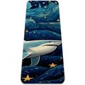 32x72 in TPE Yoga Mat for Workout, Non-Slip Exercise Mat with Eco-Friendly Material for Pilates and Fitness, Extra Thick and Durable Starry Shark