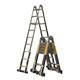 MCZY Aluminum Telescoping Ladder, for Loft Office Engineering Household Ladder with Stabilizer Portable Extension Ladder Stepladder (Color : Black, Size : 1.7+1.7m) surprise gift