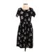 Honey & Lace Casual Dress Scoop Neck Short sleeves: Black Print Dresses - Women's Size Small