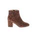 Ann Taylor LOFT Ankle Boots: Brown Animal Print Shoes - Women's Size 9