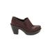 Born Handcrafted Footwear Heels: Slip-on Platform Casual Burgundy Solid Shoes - Women's Size 9 - Round Toe