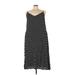 Zanzea Collection Casual Dress - A-Line V-Neck Sleeveless: Black Print Dresses - Women's Size 22
