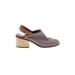 TOMS Mule/Clog: Slingback Chunky Heel Boho Chic Gray Solid Shoes - Women's Size 8 1/2 - Round Toe