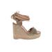 Kate Spade New York Wedges: Tan Solid Shoes - Women's Size 6 - Open Toe