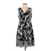 Karl Lagerfeld Paris Casual Dress - Party V-Neck Sleeveless: Black Floral Dresses - Women's Size 12