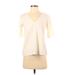 Ann Taylor Short Sleeve Blouse: Ivory Tops - Women's Size X-Small