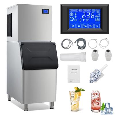 Commercial Ice Maker 350Lbs/24H, 1000W Stainless Steel Ice Machine with 310Lbs Ice Storage Bin