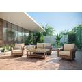 Winston Cayman Loveseat & Swivel Glider Lounge Chair 4 Piece Rattan Seating Group w/ Sunbrella Cushions Synthetic Wicker/All | Outdoor Furniture | Wayfair