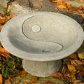 Campania International Yin Yang Pedestal Birdbath Concrete, Copper in Gray | 9 H x 17.5 W x 17.5 D in | Wayfair B-110-NN