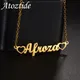 Atoztide Personalized Custom Name Necklace Stainless Steel for Women Men Heart Pendant Link Chain