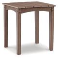 Signature Design by Ashley Emmeline Outdoor End Table Plastic in Brown | 23.13 H x 21.38 W x 21.38 D in | Wayfair P420-702