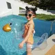 Clear Duck Swimming Ring for Kids Baby Inflatable Cute Transparent Swim Seat Ring Children Mattress